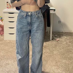 Garage Street Wide Leg medium blue jeans in size 0/24.